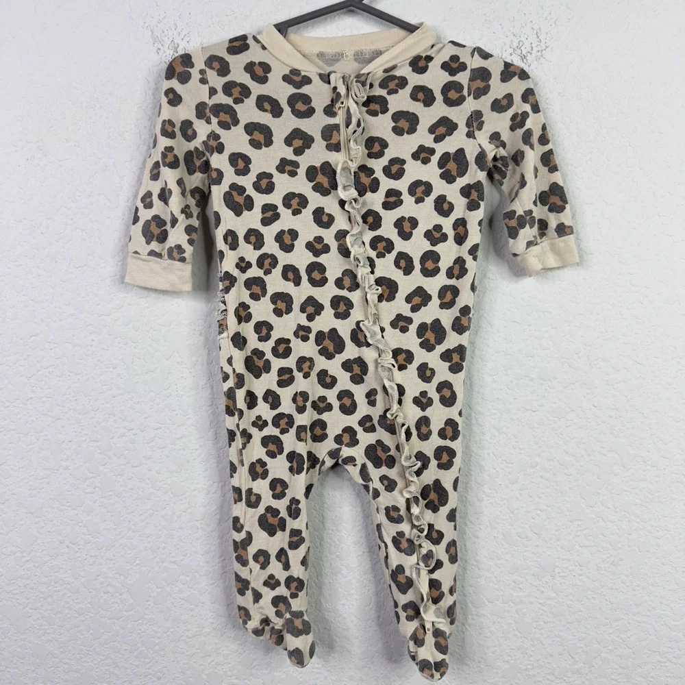 Little Sleepies Milkberry 2PC Pajama Bundle NB 0-3M Bamboo Superhero Leopard‎